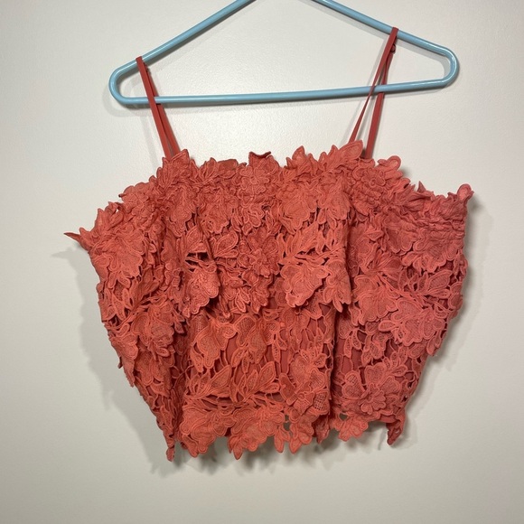🌼 HOST PICK 🌼 
NWT Anthropologie Guest Editor Floral Crochet Coral Crop Top MP - Picture 2 of 2